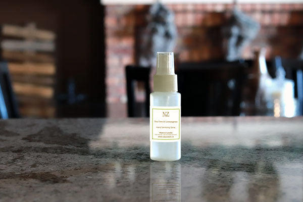 Hand Sanitizing Spray With Tea Tree & Lemongrass. Our hand sanitizing spray is crafted with 99.9% alcohol to meet WHO standards.