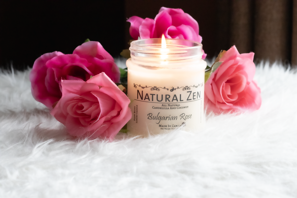 Bulgarian Rose Luxury Scented Jar Candle freeshipping - Natural Zen Home Fragrance Studio