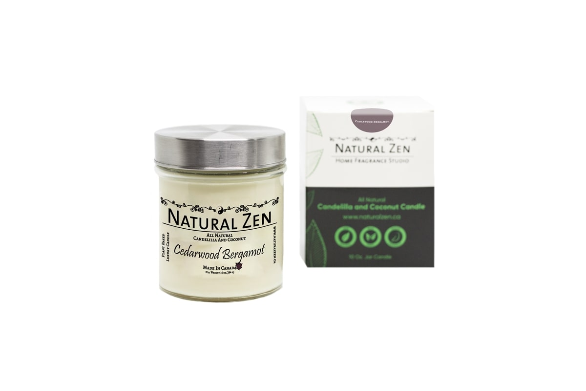 Cedarwood Bergamot Candelilla and Coconut Scented Jar Candle