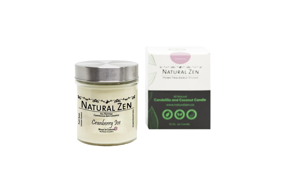 Cranberry Ice Candelilla and Coconut Scented Jar Candle